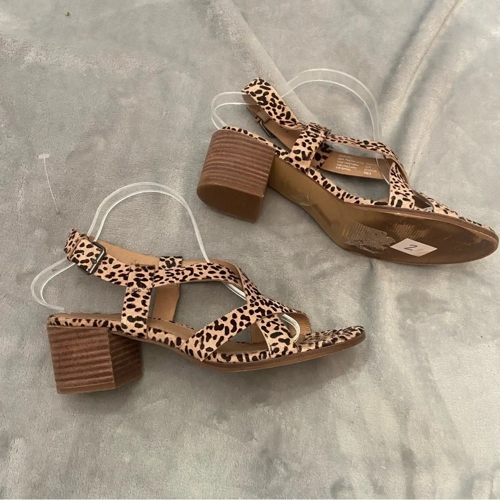 Madewell The Alyssa Sandal in Spotted Calf Hair leopard cheetah strappy - Picture 4 of 8